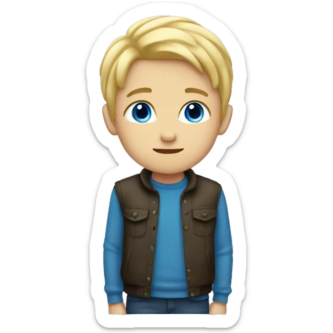 boy with blonde hair blue eyes sticker