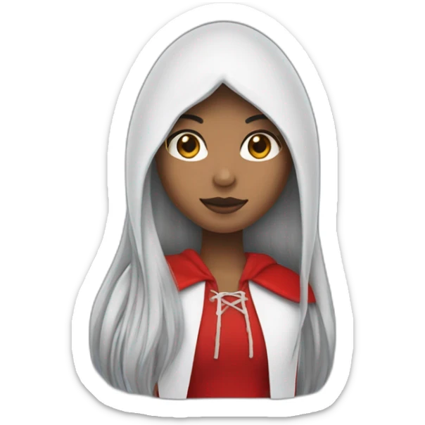 red-ridding-hood-long-straight-black-hair-with-white-streak-hair sticker