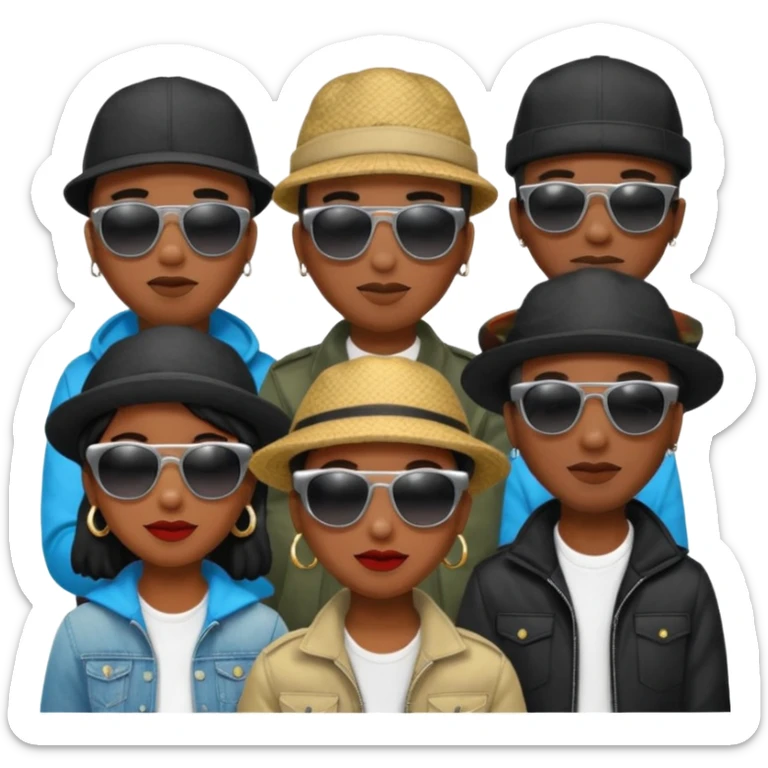 Crowd of people African American at a  hip hopconcert sticker