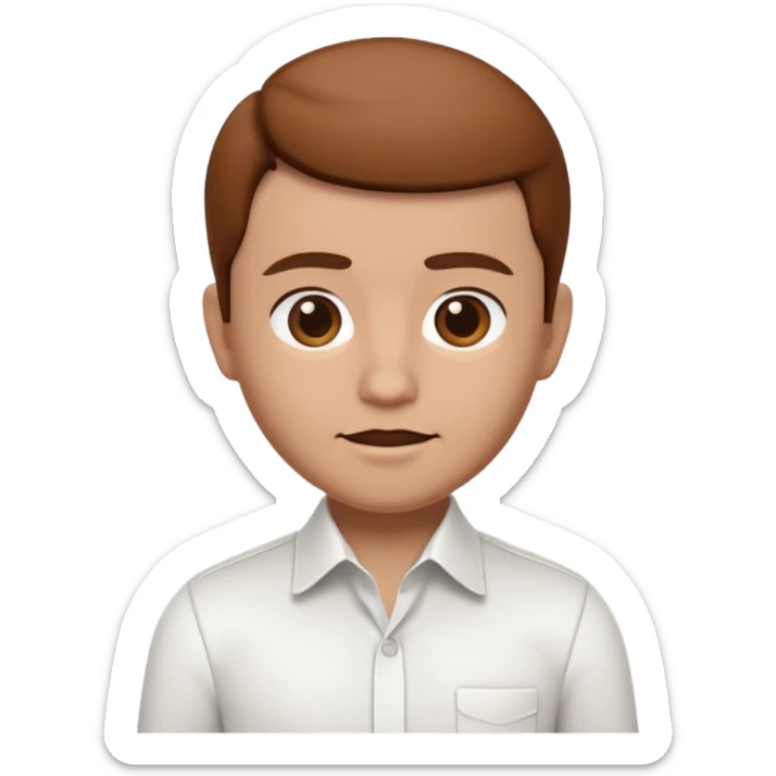 A 3D cartoon white shirt with a brown soil stain in the center, smooth fabric texture, bright lighting, realistic Memoji-style look. sticker