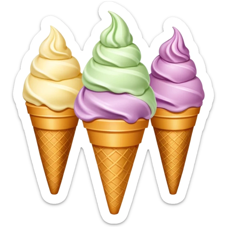 Italian gelato street food with gentle colors sticker