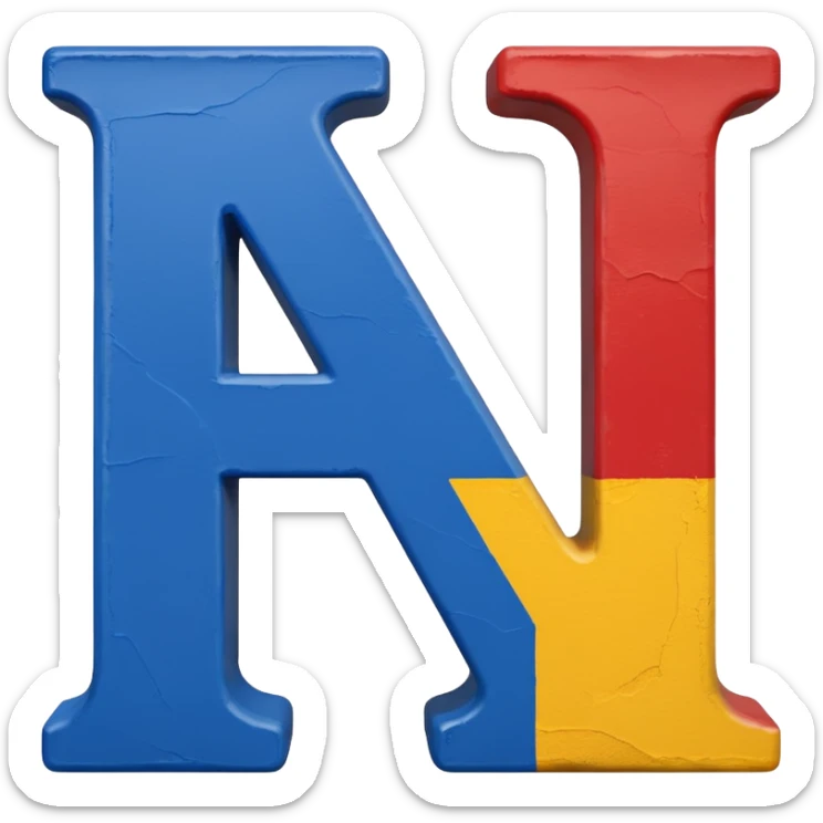 "ATX" Block letters painted the colors of the stemmas state flag sticker