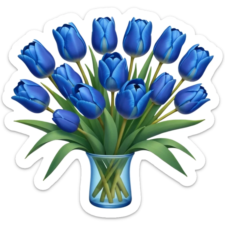 Ramo de tulipanes celestes  sticker