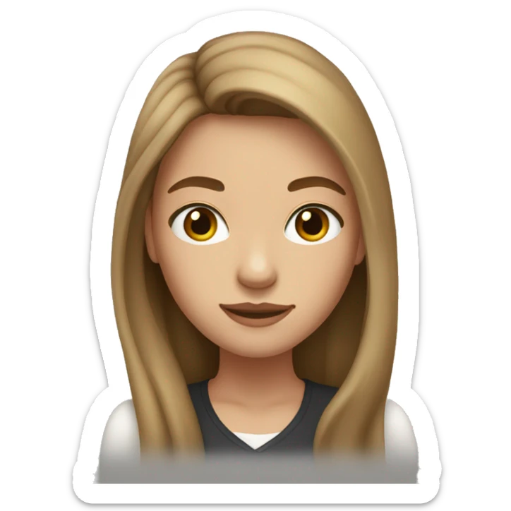 20 year old woman with long light brown hair and long face and eyeliner sticker