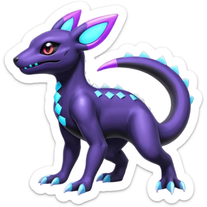 Shiny Dusknoir-Salandit-Umbreon-Fakémon-hybrid-creature (full body)  sticker