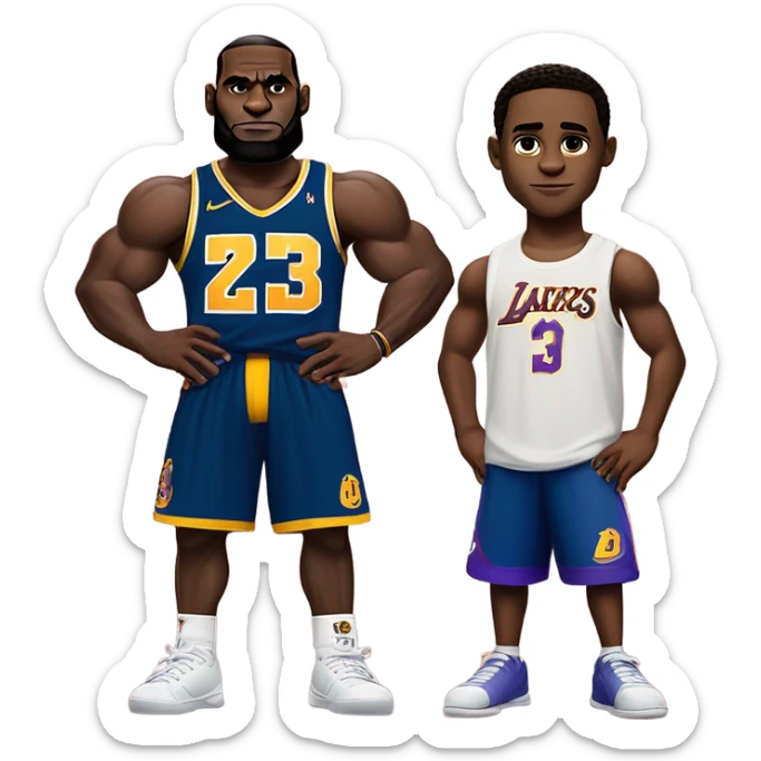King lebron james and prince bronny protecting the house in california sticker