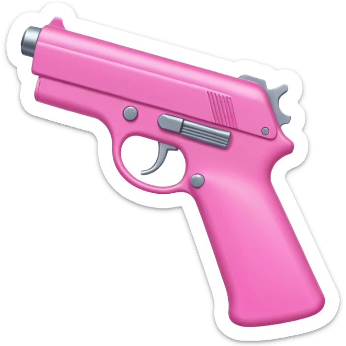 Image of only a hand Holding a pink gun. The nails should be pink too sticker