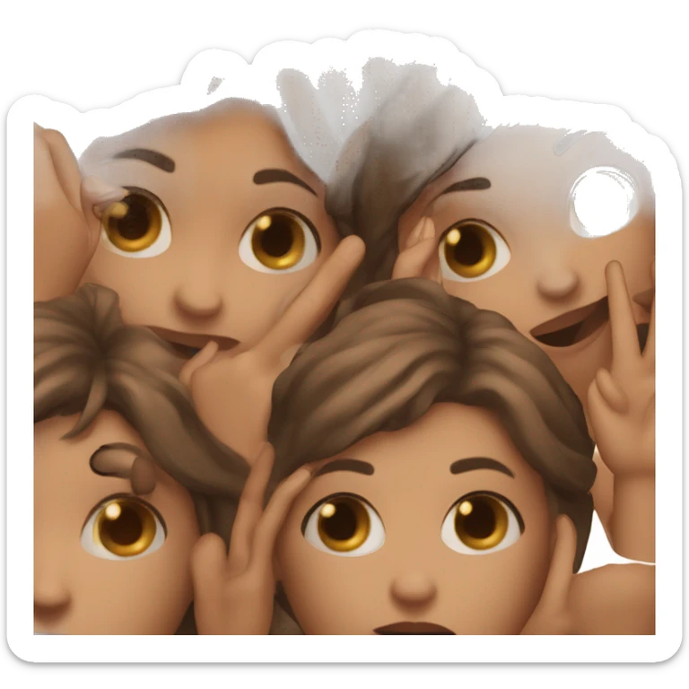 Girl that is saying no with her finger. And shaking her head a bit. Brown skin sticker