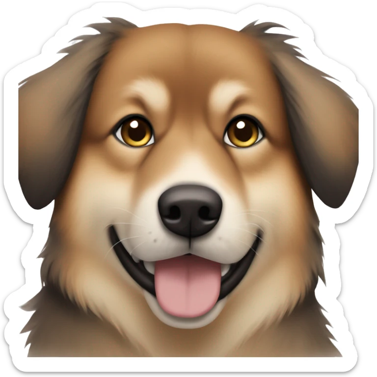 Finnish Lapphund brown. His nose and face is dark brown and covered with black dots sticker