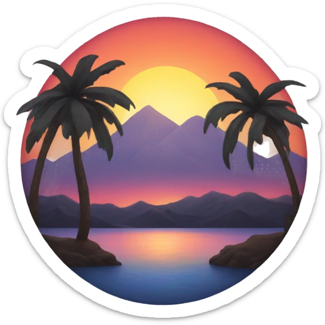 Sunset sticker
