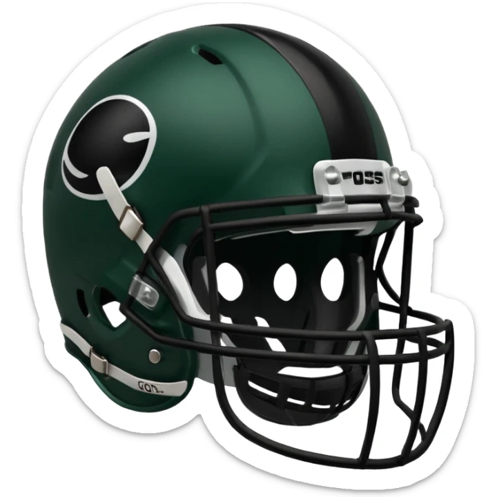 College football player helmet in dark green color ( black player ) sticker