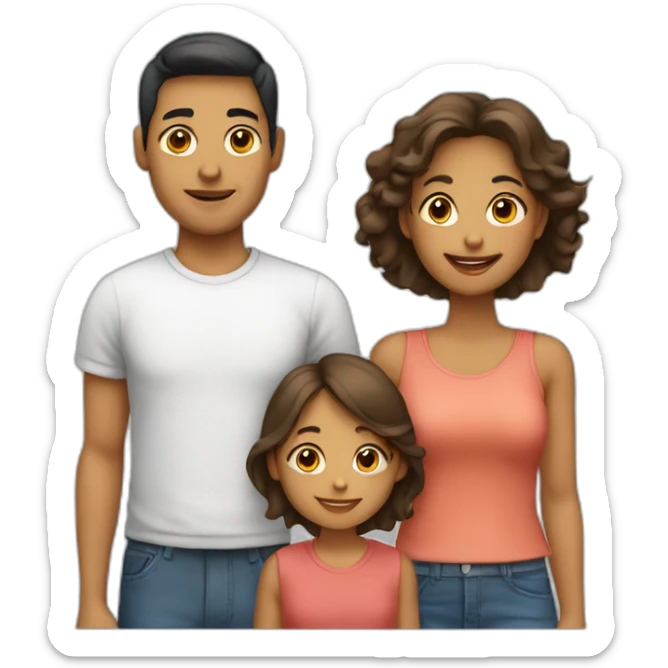 Familia de 4 personas hija y dos hijos sticker