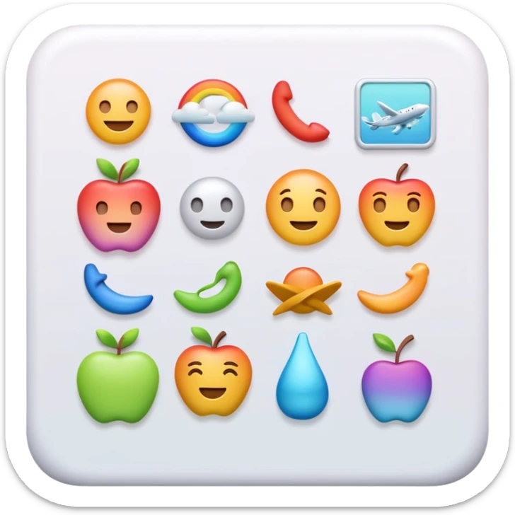 Premium travel moodboard emoji, Apple-style 3D emoji, pastel gradients, minimal travel symbols, calm aesthetic, soft shadows, high-detail, square app icon. sticker
