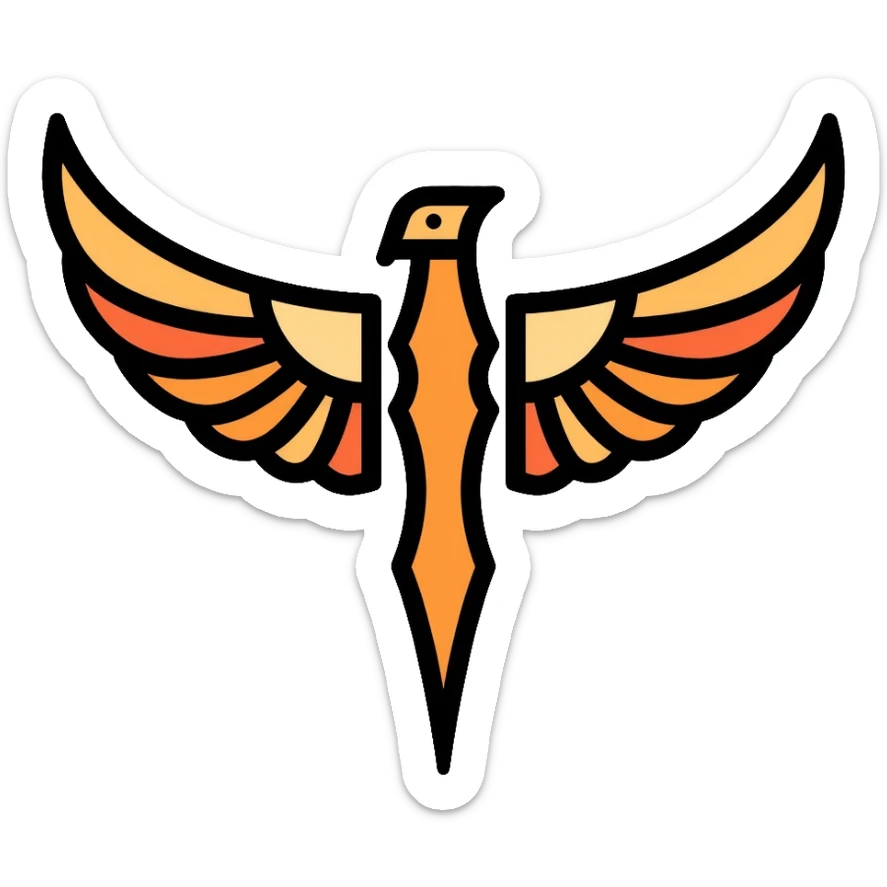 Faravahar Persian symbol, ancient Zoroastrian winged symbol sticker