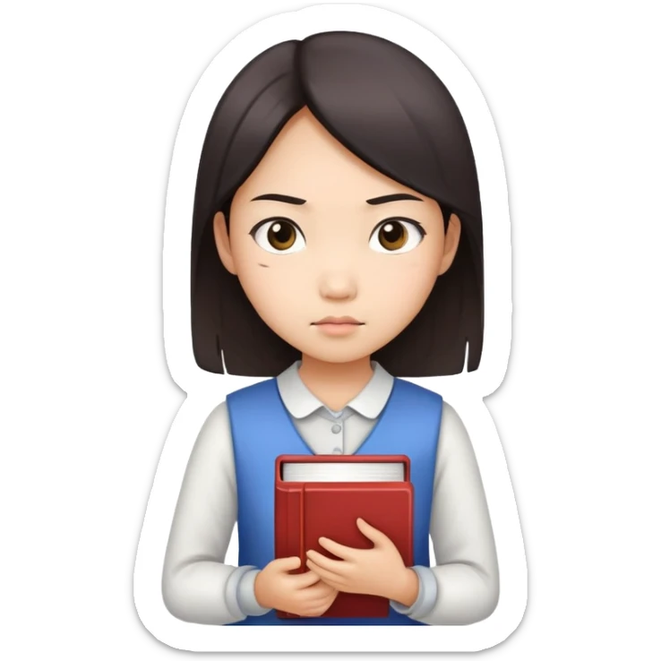 Education girl like succes girl and at her hand have book sticker