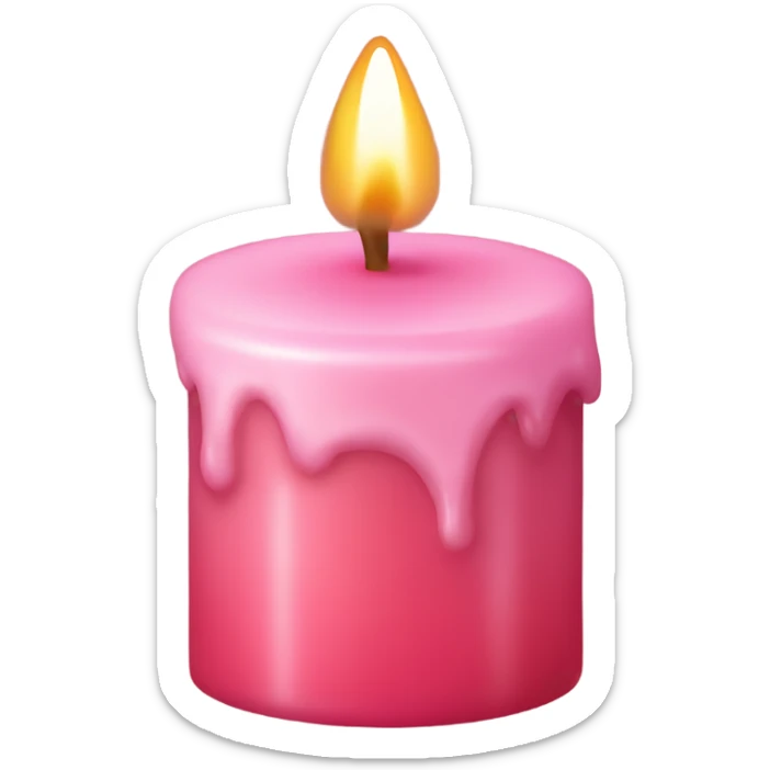 pink candle with strawberries on it sticker