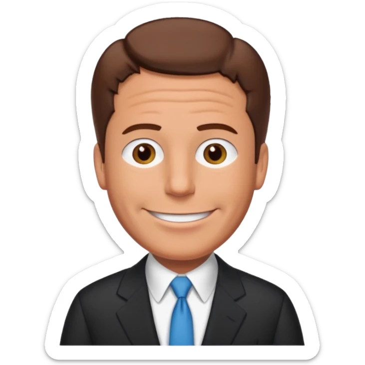 Create an emoji of Epstein waving to the camera in Family Guy style but make it especially like Epstein and not like all old guys sticker