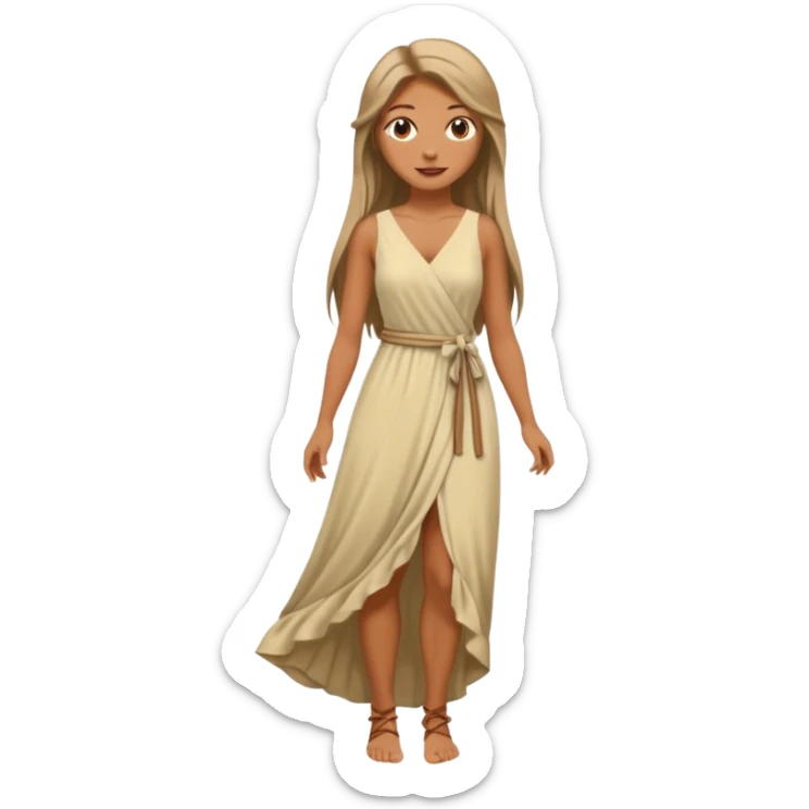 Empowered woman enjoying long tied hairs with full body sideways photo sticker