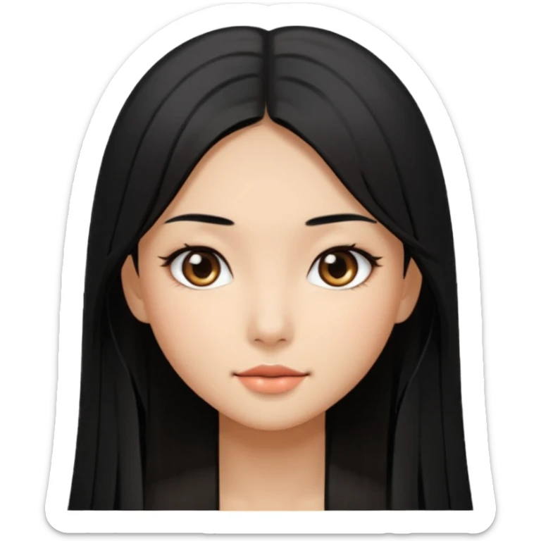 Beautiful girl,Black hair, straight hair，long hair,Black eyes,Chinese sticker