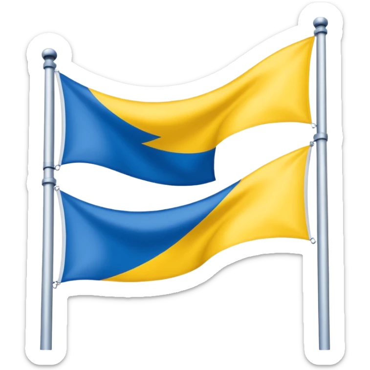 Nur drei Balken zur Seite oben blau in der Mitte weiß und dann unten gelb als  eine Flagge  sticker