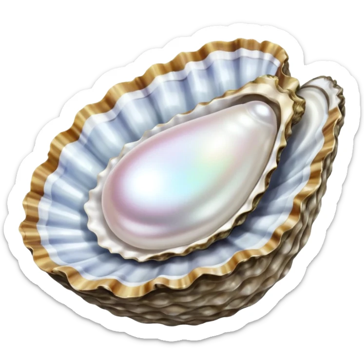 Pearl in oyster emoji sticker