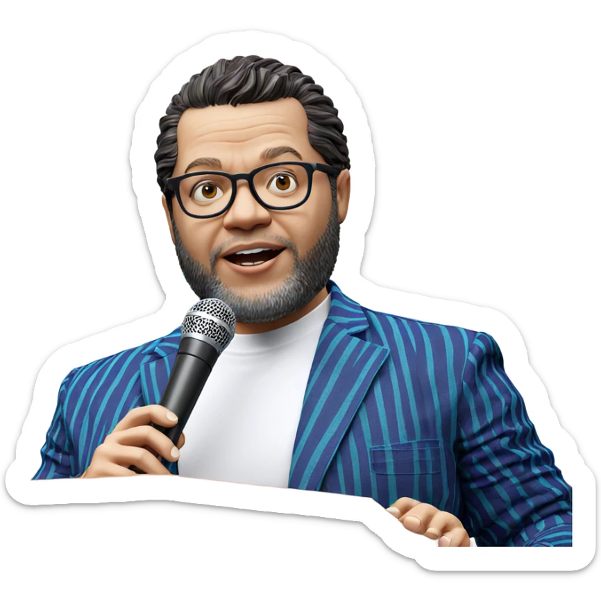 male vocalist in striped shirt sticker