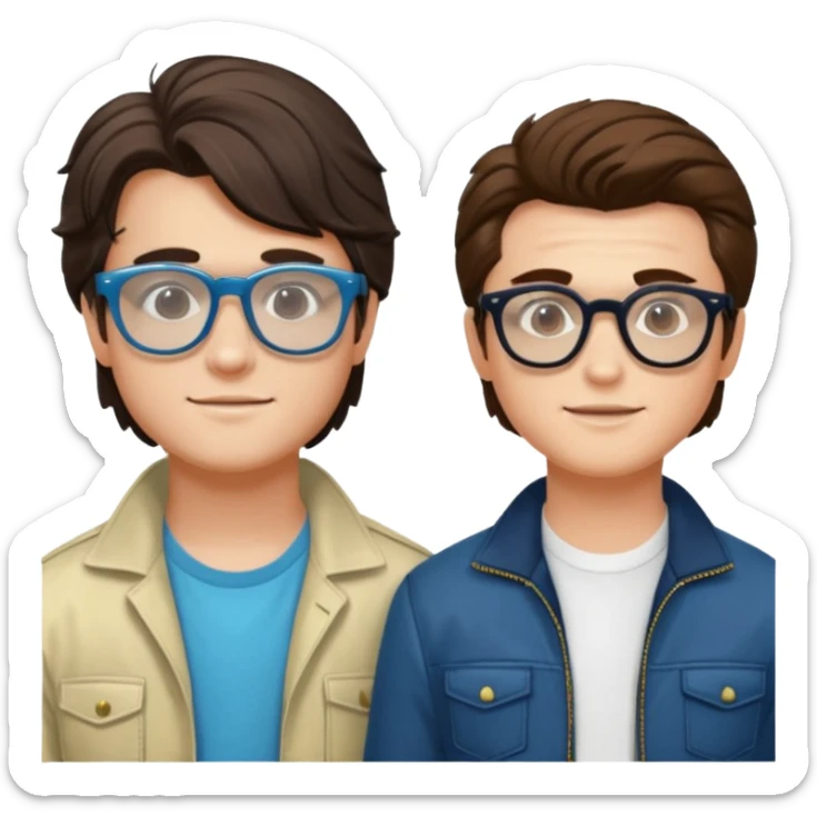 Billy hargrove and Steve harrington and mike in one Photo Wearing Glasses Looking cool and having Aura And yes the Cool glasses  sticker