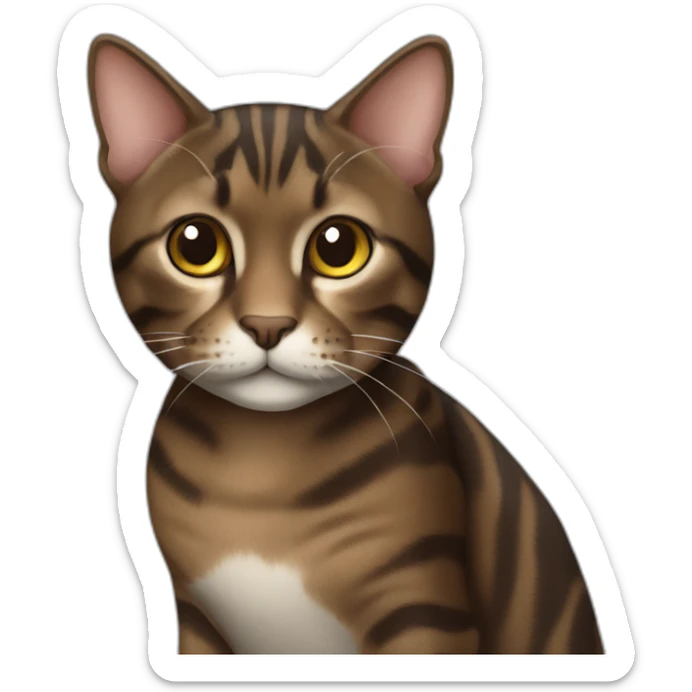 dark brown tabby cat sticker