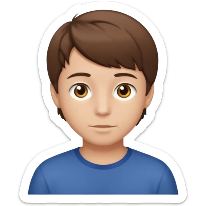 boy with brown hair and brown eyes short hair  sticker