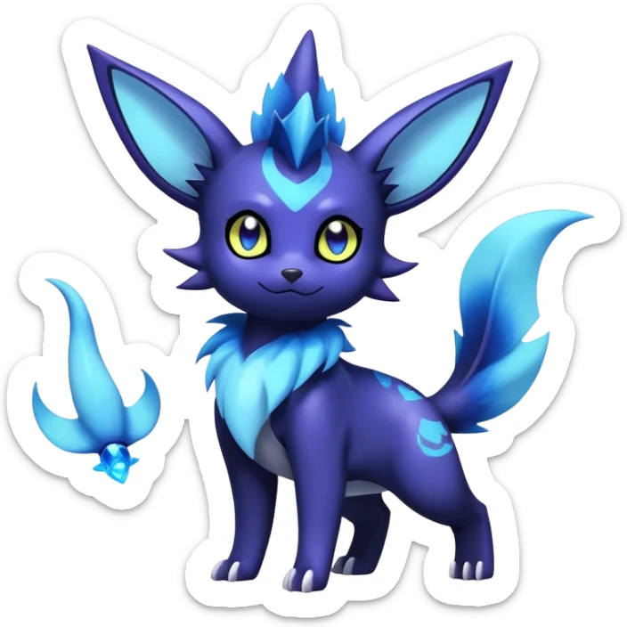 Noibat-Vaporeon-Meowstic-Umbreon-Fakémon-hybrid-creature (full body)  sticker