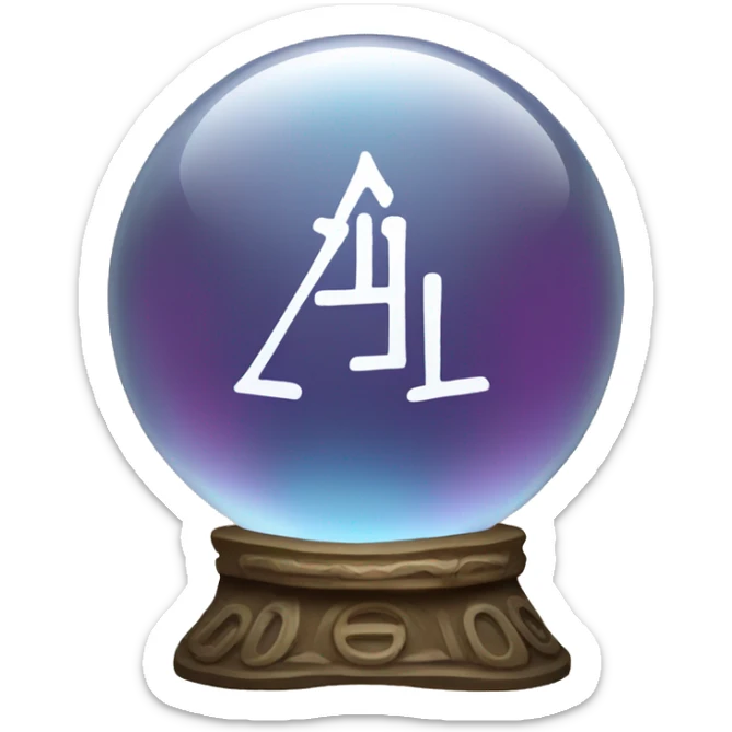 Crystal ball showing hieroglyphic letters sticker