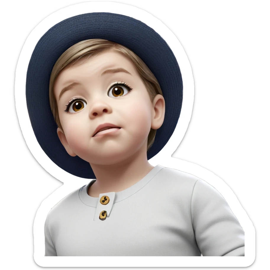 girl with hat and flower sticker