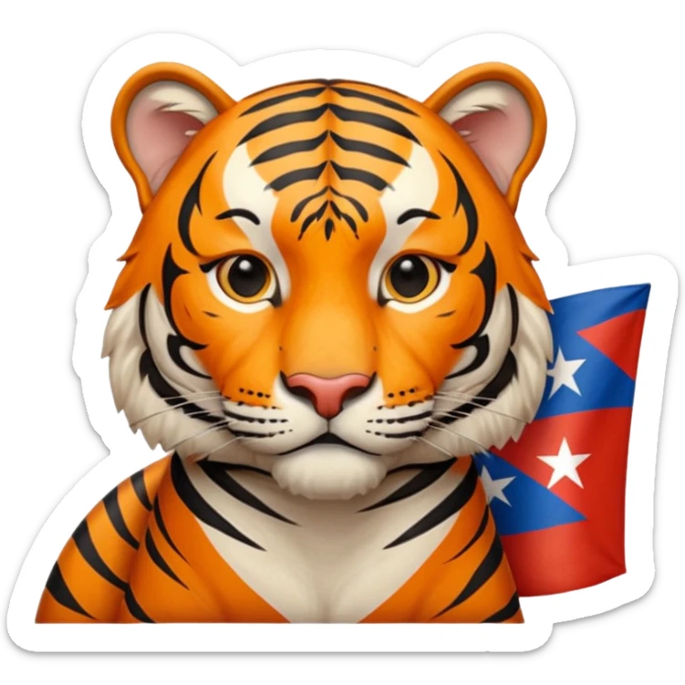 Quiero un tigre mezclado con la bandera cubana. Porque no apodan el tiger y soy de cuba sticker