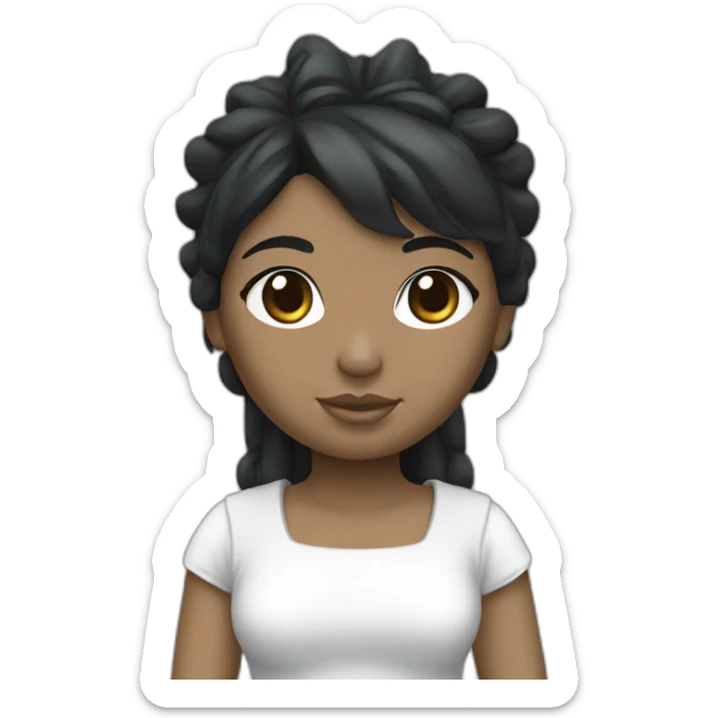 cute black hair white skin girl statue of liberty sticker
