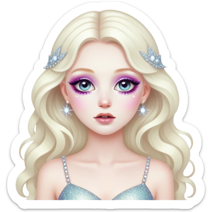 ethereal fairy drag queen glitter sparkles babe girl makeup diva brat sticker