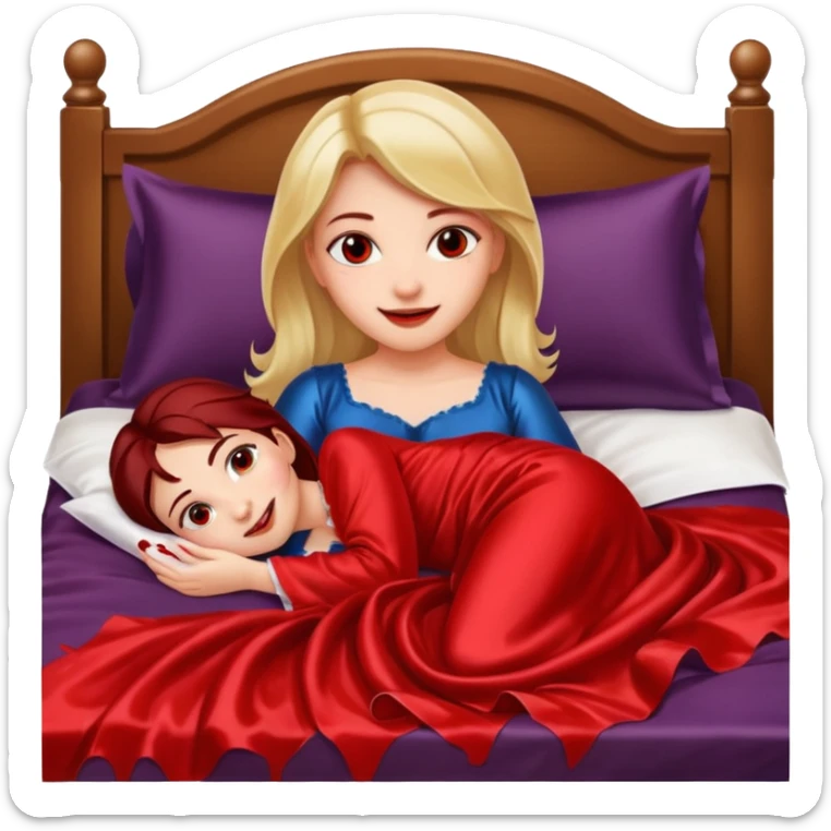 There should be blood on the bed and it should be very loving. The girl should feel like she's in a prince's bed. sticker