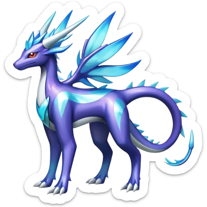 Shiny Colorful Iridescent Amaura-Dialga-Suicune-fakemon (full body) sticker