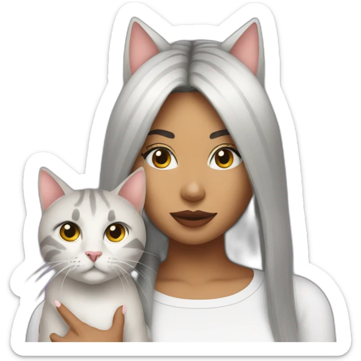 Nicki and a cat sticker