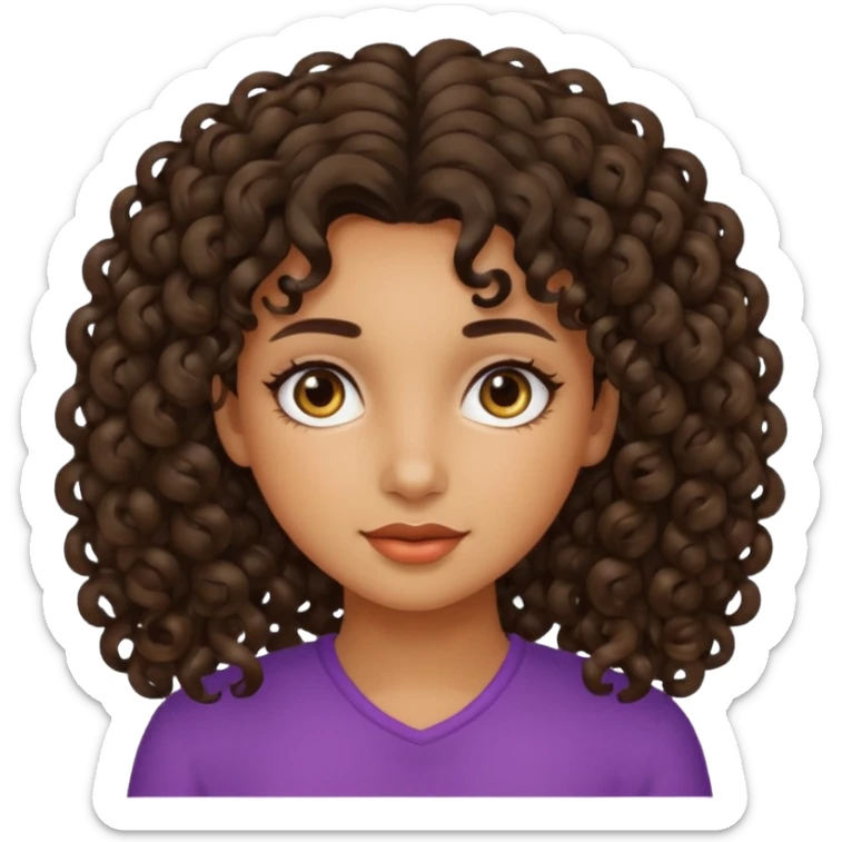 GIRL WITH CURLY DARK BROWN HAIR AND OLIVE SKIN sticker