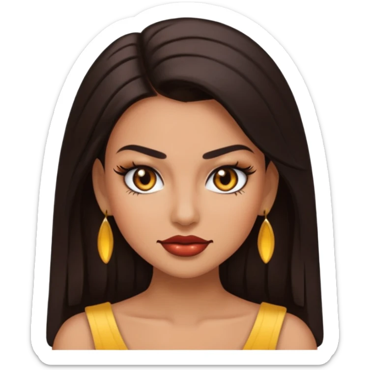 baddie emoji with confident smirk, long lashes, glossy makeup, hand on face, fierce vibe


 sticker