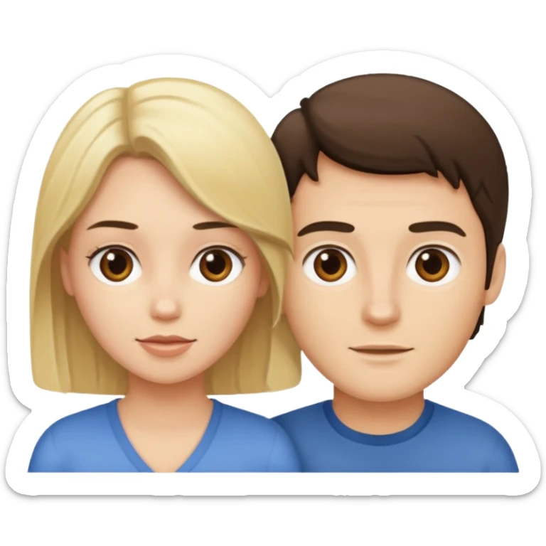 a couple of man and woman, the blond man and the brunette woman sticker