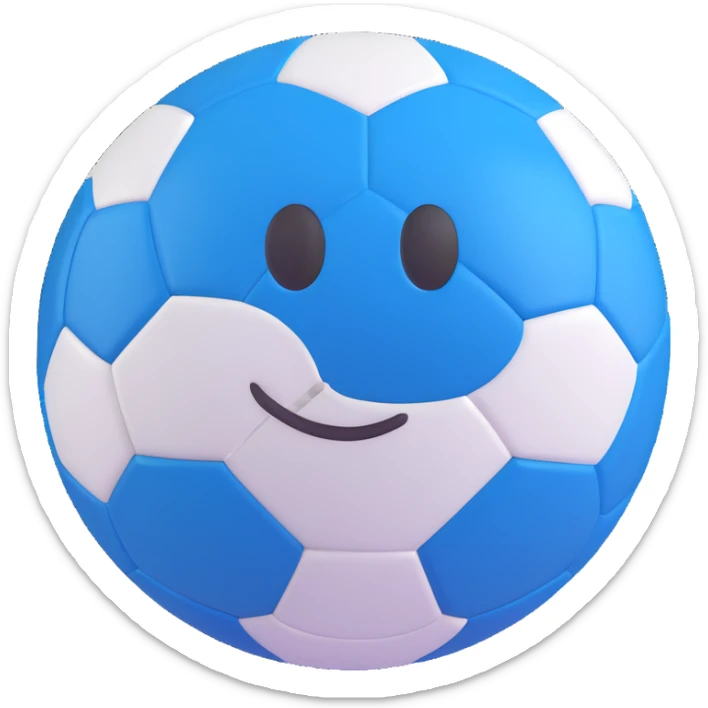 a clean and modern football emoji in Amazon Prime Video colors blue and white, no text sticker