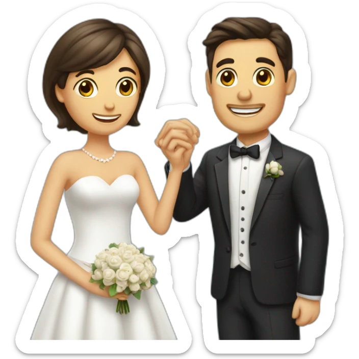 Un homme qui propose un mariage à une femme sticker