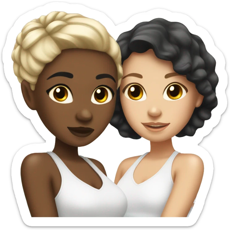 Blonde girl and brunette girl spa day sticker