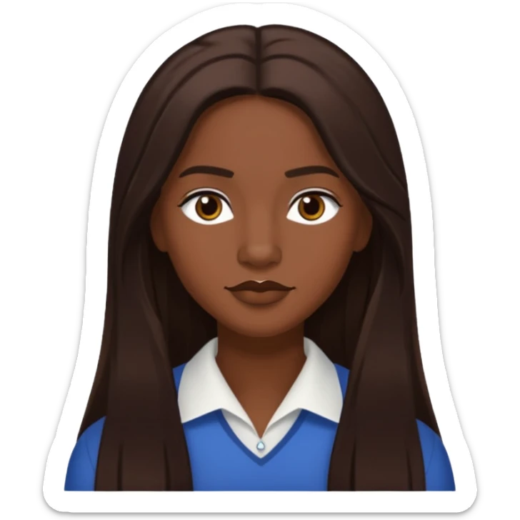 D.Woods of Dainty Kane with long dark brown hair, medium dark skin sticker