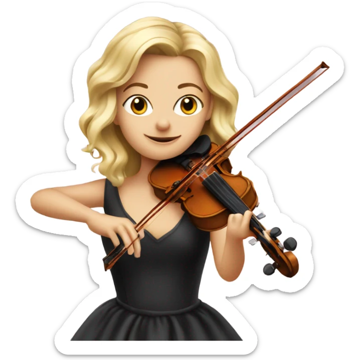 A blonde girl who plays the violin in an expensive restaurant sticker
