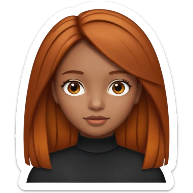 black and latina girl with straight brown hair with ginger highlights  sticker