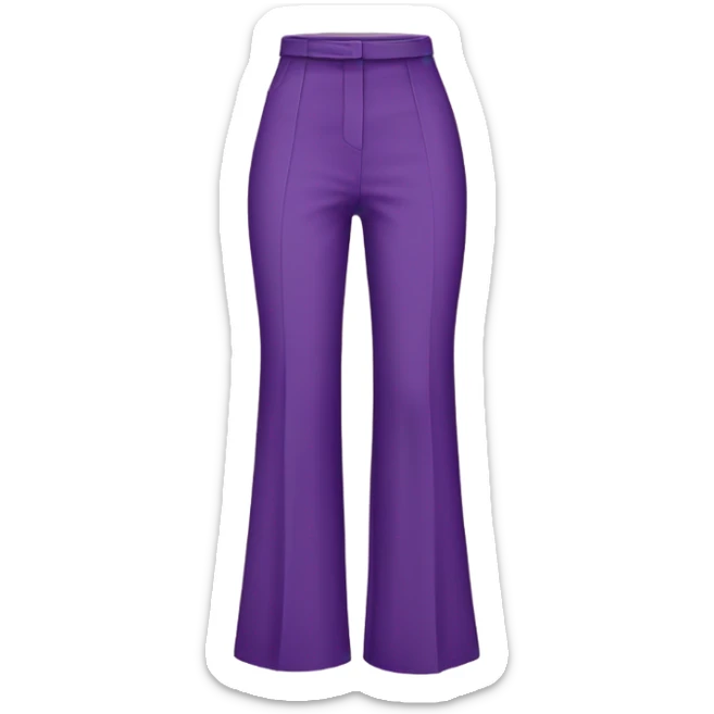 Realistic isolated pair of high waist long wide leg dressy casual pants in purple sticker