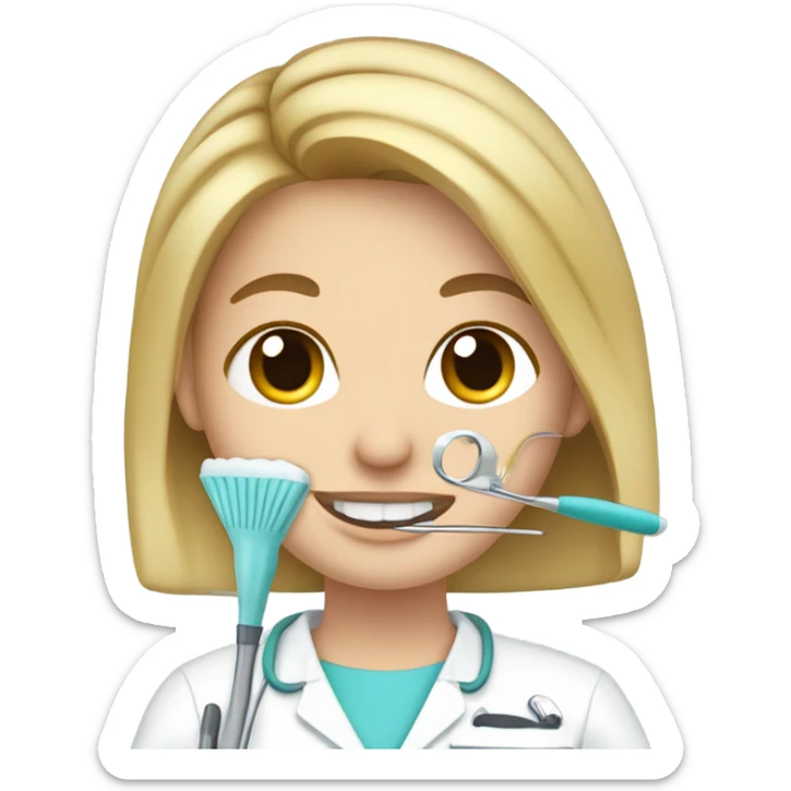 Dental hygienist with dirty blonde hair  sticker