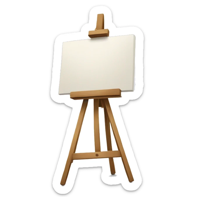 easel with white canvas sticker